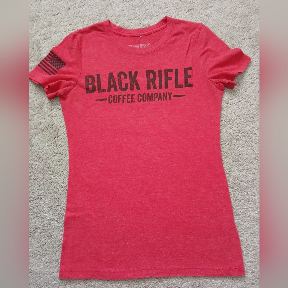 Black Rifle Coffee Co Red Fitted Short Sleeve Tee size Small